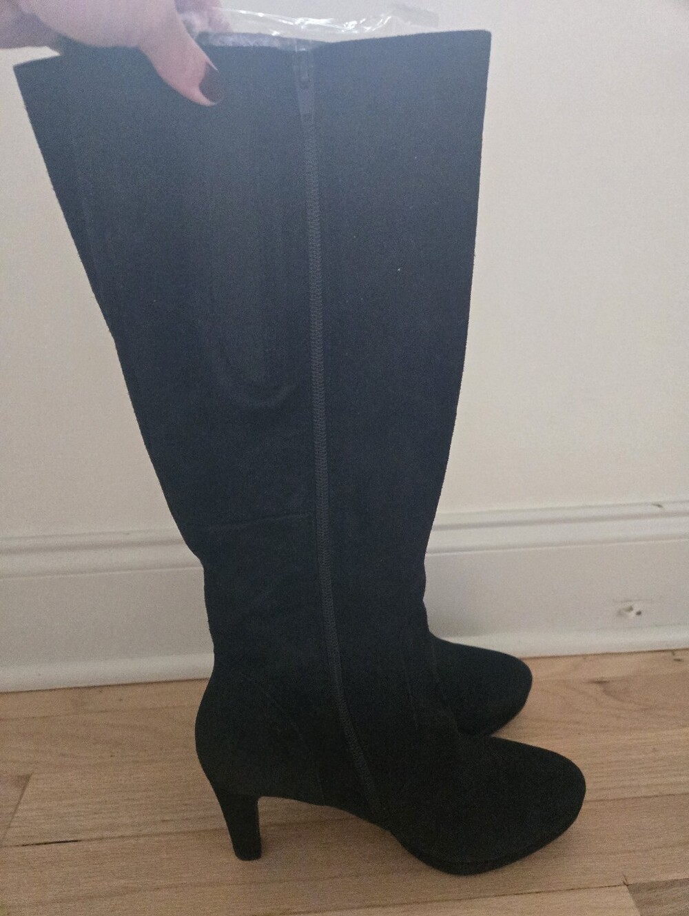 Gabor Women's Black Suede High Heel Boots Size 37-37.5